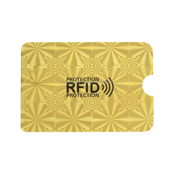 100 PCS Aluminum Foil RFID Blocking Credit Card ID Bank Card Case Card Holder Cover, Size: 9 x 6.3cm(Golden Snowflake)