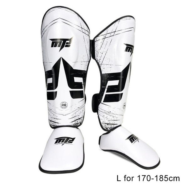 MTB SJ-004B Freestyle Grappling Thai Boxing Taekwondo Thickening Leg Guards Protective Gear, Size: L(White)