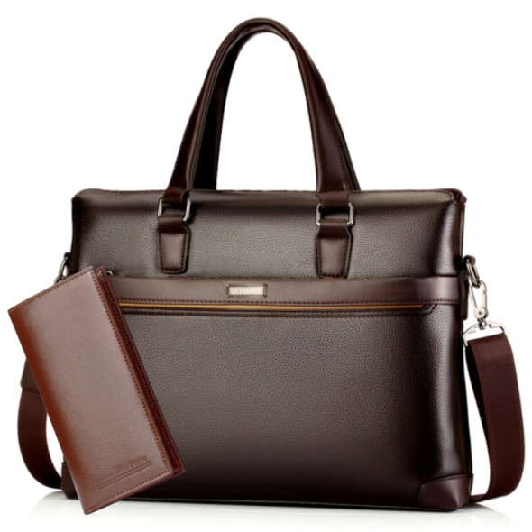 WEIXIER 16037 Multifunctional Men Business Handbag Computer Briefcase Single Shoulder Bag with Handbag(Brown)