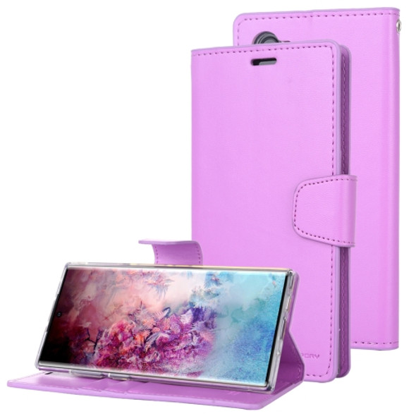 For Galaxy Note 10 MERCURY GOOSPERY SONATA DIARY Horizontal Flip Leather Case  with Holder & Card Slots & Wallet(Purple)