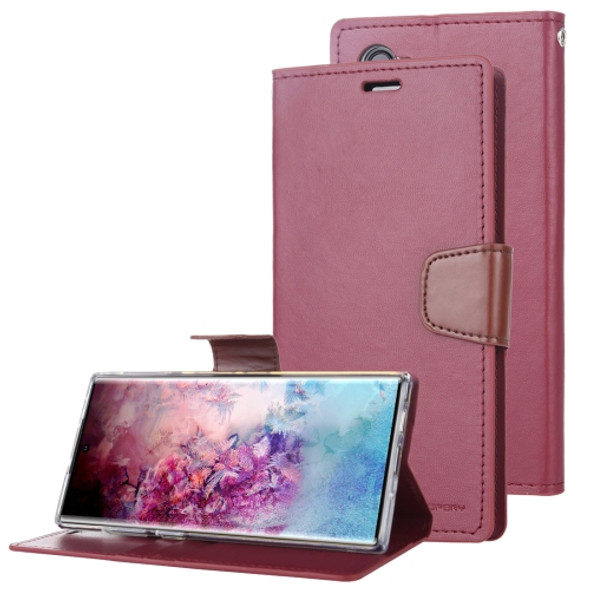 For Galaxy Note 10 MERCURY GOOSPERY SONATA DIARY Horizontal Flip Leather Case  with Holder & Card Slots & Wallet(Wine)