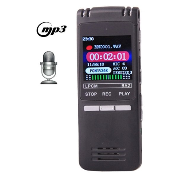 VM202 Professional 8GB LCD Digital Voice Recorder with VOR MP3 Player(Black)