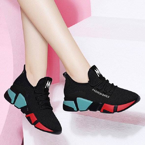 Women Shoes Wild Cloth Sneakers, Size:40(Black)