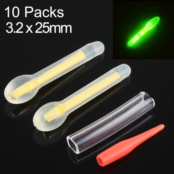 10 Packs OCEAN SUN Bulb Shape Luminous Float Night Fishing Light Stick, Visibility: 25m, Size: 3.0 x 25mm