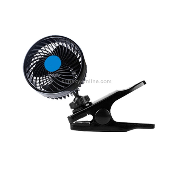 HUXIN HX-T603 9W 6inch 360 Degree Adjustable Rotation Clip One Head Low Noise Mini Electric Car Fan with Gear Switch, DC12V