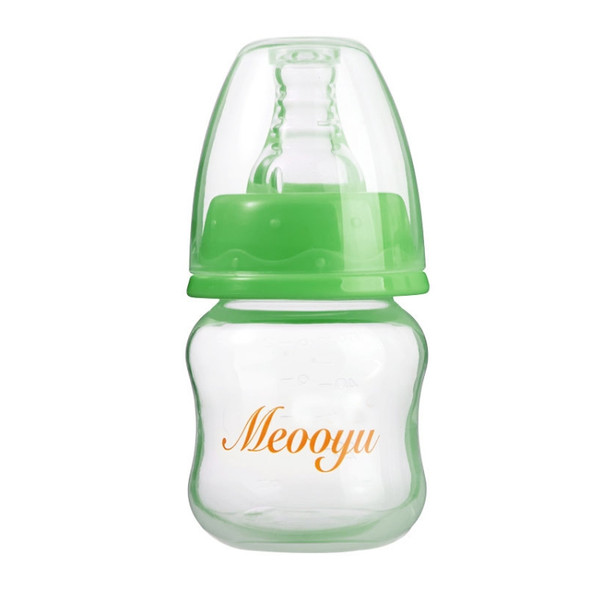 60ml  Food Grade Plastic Mini Beverage Bottle Leak Proof Cute Nursing Bottle With Nipple For Baby(Green)