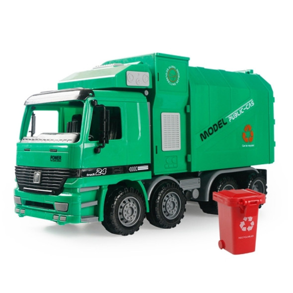 9998-17 Children Model Cleaning Car Toy Automatic Lift Sanitation Garbage Truck with Garbage Cans