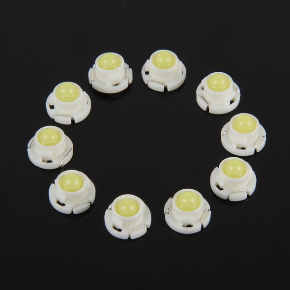 10PCS 2W T4.7 Wedge Instrument Panel LED Light Dashboard Gauge Cluster Indicator Lamp Bulb (White Light)