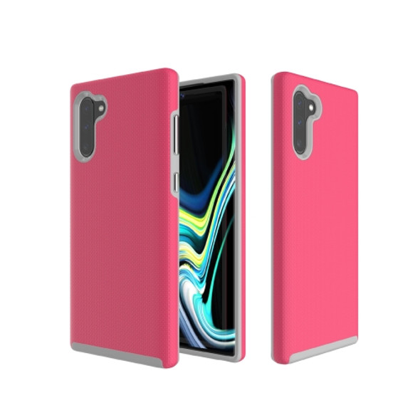 Anti-slip Armor Texture TPU + PC Case for Galaxy Note10(Rose red)