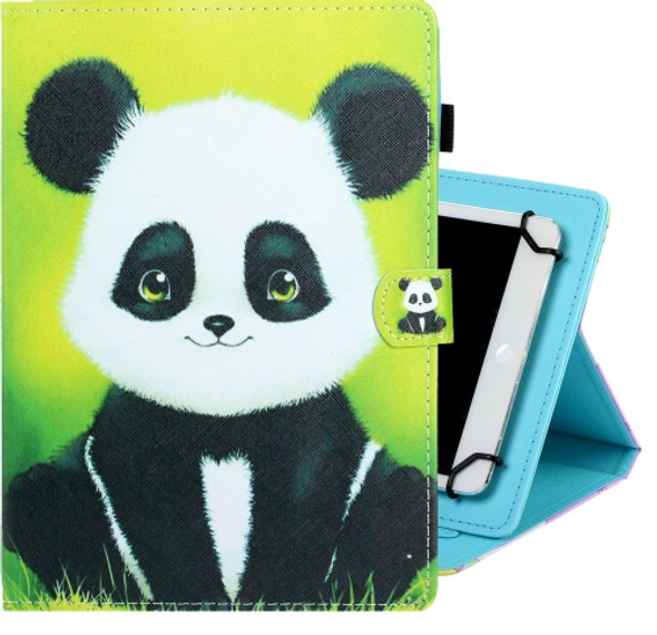 7 inch Universal Colored Drawing Horizontal Flip PU Leather Case with Holder & Card Slot(Panda)