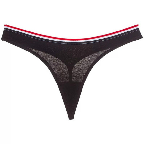 Simple Thongs Seamless Briefs Sexy Women Underwear, Size:L-34cm(Black)