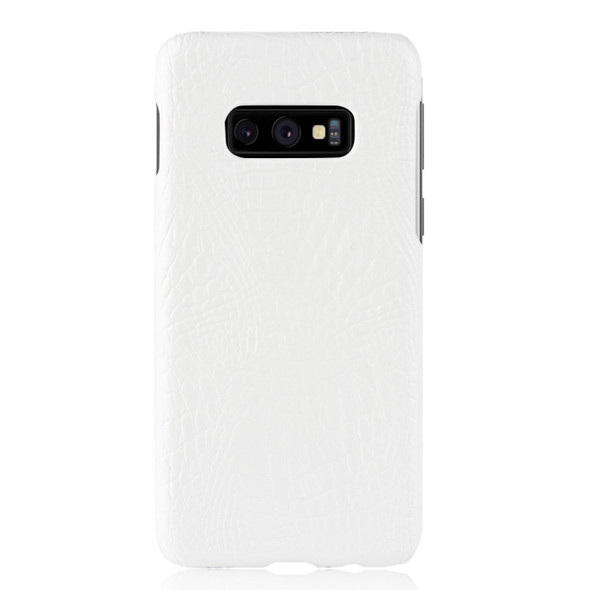 Shockproof Crocodile Texture PC + PU Case for Galaxy S10e(White)