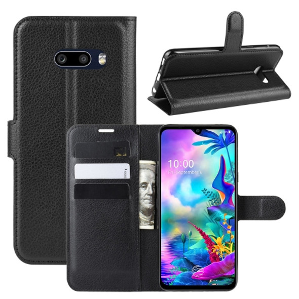 For LG G8X ThinQ   Litchi Texture Horizontal Flip Leather Case with Wallet & Holder & Card Slots(Black)