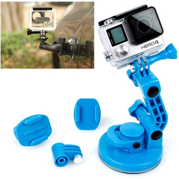 TMC Car Suction Cup Mount + Tripod Adapter + Handle Screw for GoPro  NEW HERO /HERO6   /5 /5 Session /4 Session /4 /3+ /3 /2 /1, Xiaoyi and Other Action Cameras(Blue)