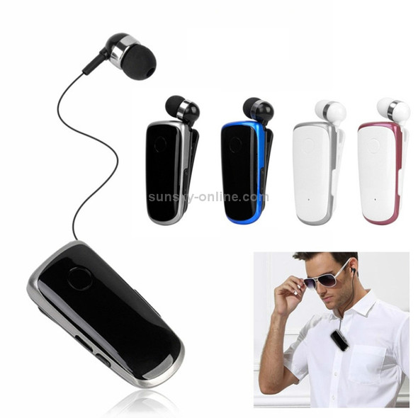 K39 Wireless Bluetooth Headset CSR DSP chip In-Ear Vibrating Alert Wear Clip Hands Free Earphone (Blue)