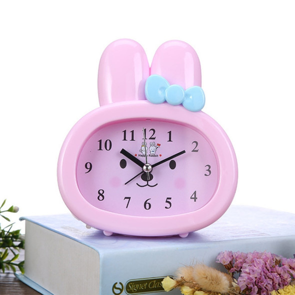 3 PCS Home Daily Use Clocks Cartoon Bunny Children Creative Alarm Clock(Pink)