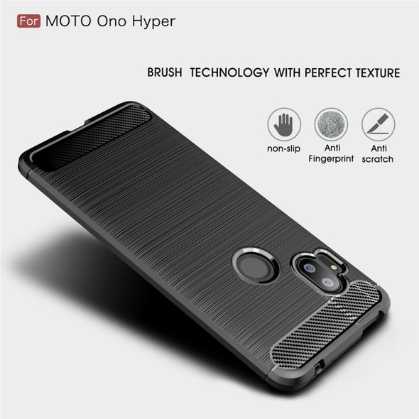 For MOTO One Hyper Brushed Texture Carbon Fiber TPU Case(Black)