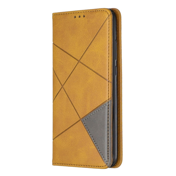Rhombus Texture Horizontal Flip Magnetic Leather Case with Holder & Card Slots For Huawei P Smart+ 2019 / Honor 10i (Honor 20 lite)(Yellow)