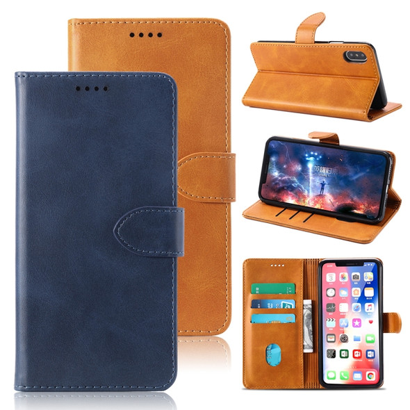 Calf Texture Horizontal Flip Leather Case for Alcatel 1 (2019), with Holder & Card Slots & Wallet(Blue)