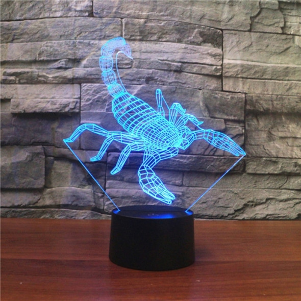 Scorpion Shape 3D Colorful LED Vision Light Table Lamp, Crack Remote Control Version