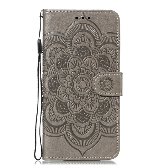 Mandala Embossing Pattern Horizontal Flip Leather Case for Galaxy Note 10, with Holder & Card Slots & Wallet & Photo Frame & Lanyard(Gray)