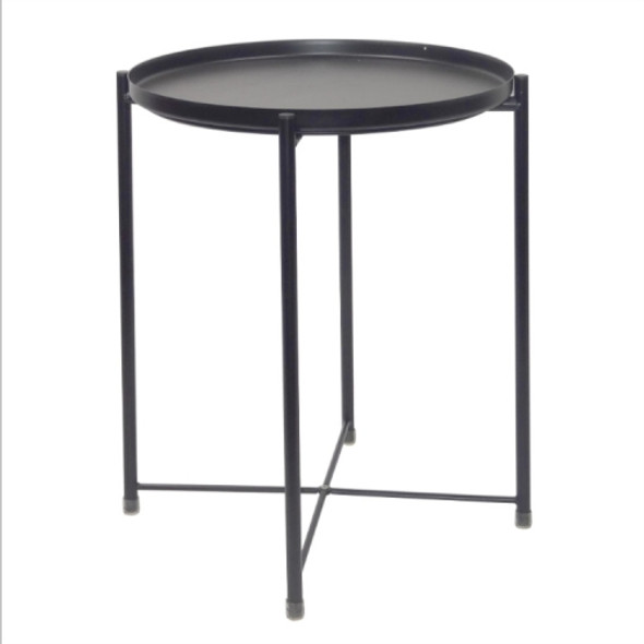 Nordic Iron Round Table Coffee Table Metal Small Round Table(Black)