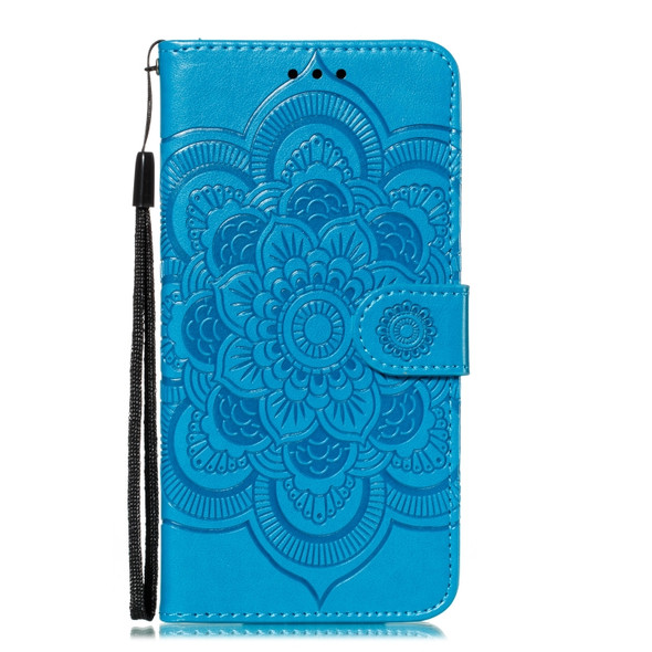 Mandala Embossing Pattern Horizontal Flip Leather Case for Galaxy Note 10, with Holder & Card Slots & Wallet & Photo Frame & Lanyard(Blue)