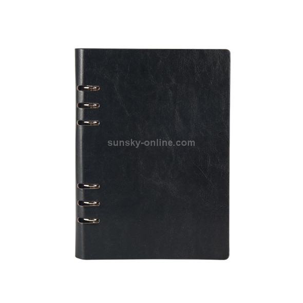 Business Notepad Loose Leaf Replaceable Inner Notebook Thickened Diary Book, Color:A5 Black