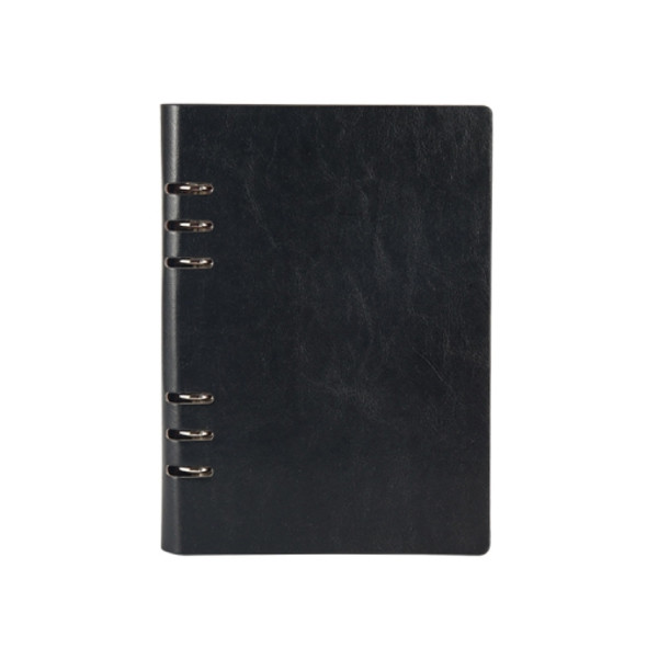 Business Notepad Loose Leaf Replaceable Inner Notebook Thickened Diary Book, Color:A5 Black