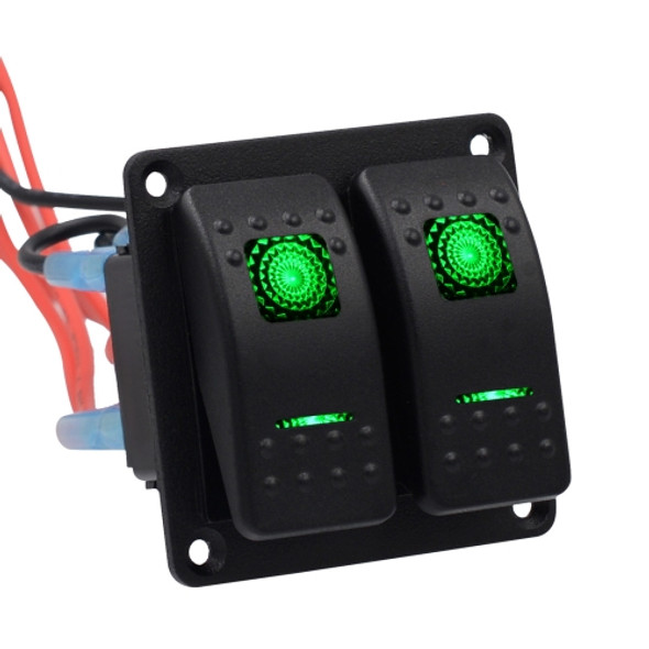5PIN DC 12V / 24V Circuit Breakers Button Toggle Switch Panel with LED Indicator for Car RV Marine Boat(Green Light)