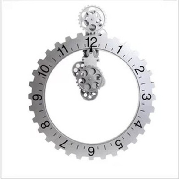 Creative Home Office Bedroom Gear Wall Clock Decoration (Silver)