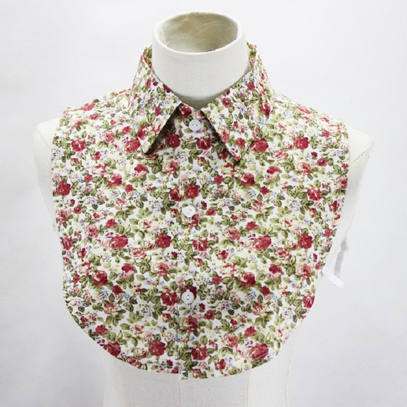 Small Floral Cotton Shirt Collar Jacket Decorative Fake Collar, Size:One Size(Floral on White)