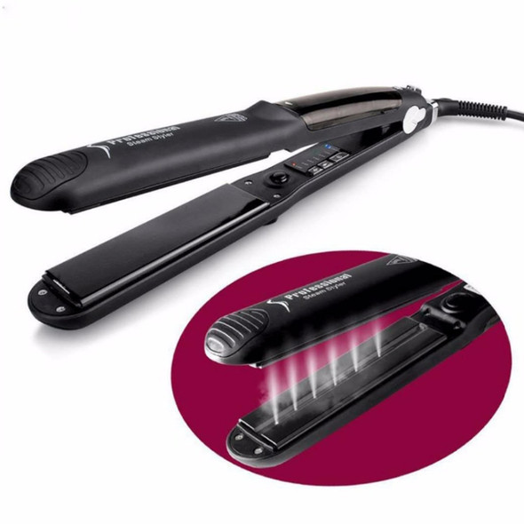 Steam Spray Electric Splint Hair Straightener with Plastic Bottle, US Plug