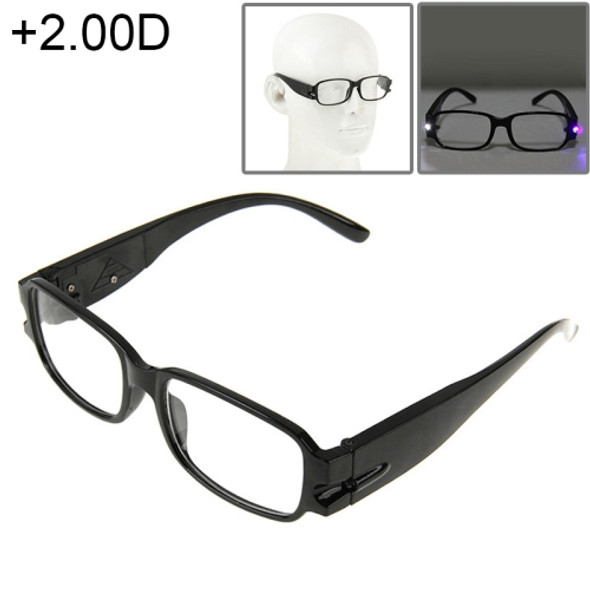 UV Protection White Resin Lens Reading Glasses with Currency Detecting Function, +2.00D