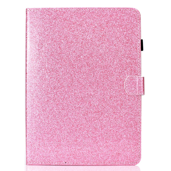 For iPad Pro 11 (2018) Varnish Glitter Powder Horizontal Flip Leather Case with Holder & Card Slot(Pink)