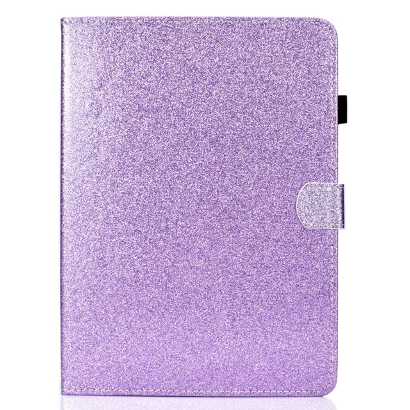For iPad Pro 11 (2018) Varnish Glitter Powder Horizontal Flip Leather Case with Holder & Card Slot(Purple)