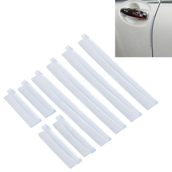 FR JG-031 8 PCS Rubber Car Side Door Edge Protection Guards Cover Trims Stickers(Transparent)