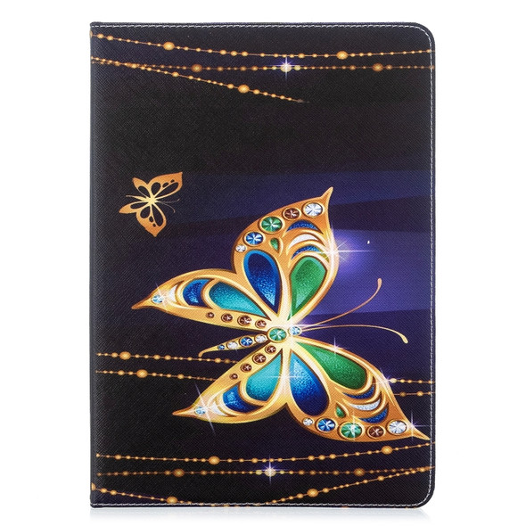 For iPad 10.5 inch Colored Drawing Pattern Horizontal Flip PU Leather Case with Holder & Card Slots & Wallet(Big Butterfly)