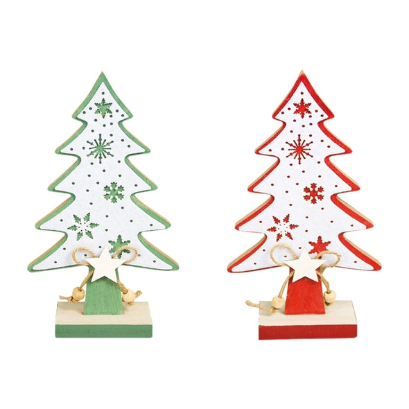 2 PCS Pendulum Felt Snowflake Wooden Christmas Tree Ornaments Creative Christmas Decorations, Size:Small(Green)