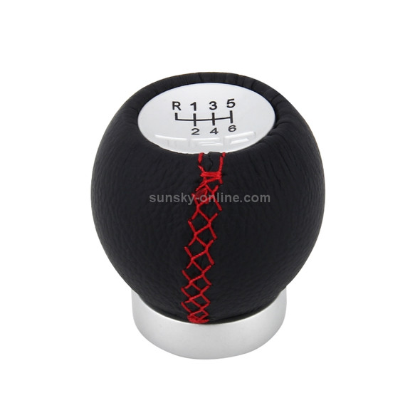 Universal Car Modified Shifter Black Leather Lever Manual 6-Speed Gear Shift Knob