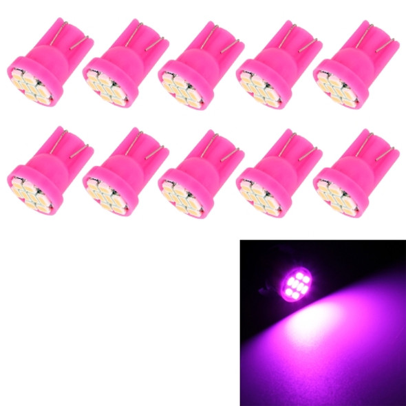 10 PCS T10 8 LED Car Signal Light Bulb(Pink Light)