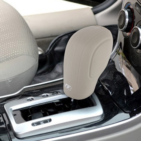 Rubber Car Hand Brake Head Cover Shift Knob Gear Stick Cushion Cover Car Accessory Interior Decoration Pad(Khaki)