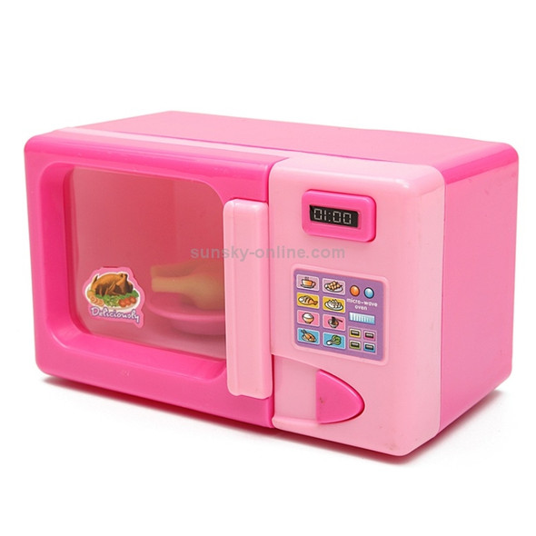 Children Mini Cute Microwave Oven Pretend Role Play Toy Educational for Kids Kitchen Toys(Pink)