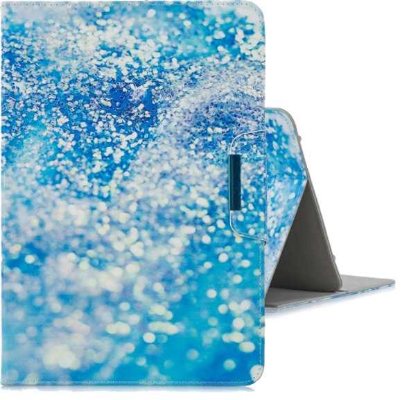 For 10 inch  Tablet PC Universal Colored Drawing Horizontal Flip PU Leather Case with Holder & Card Slot(Blue Sand)