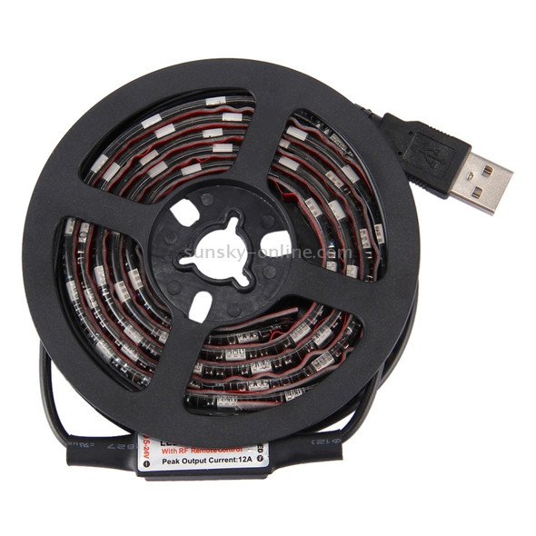 1m USB TV Black Board RGB Epoxy Rope Light, 12W 60 LEDs SMD 5050 with 17-keys RF Wireless Remote Control, DC 5V