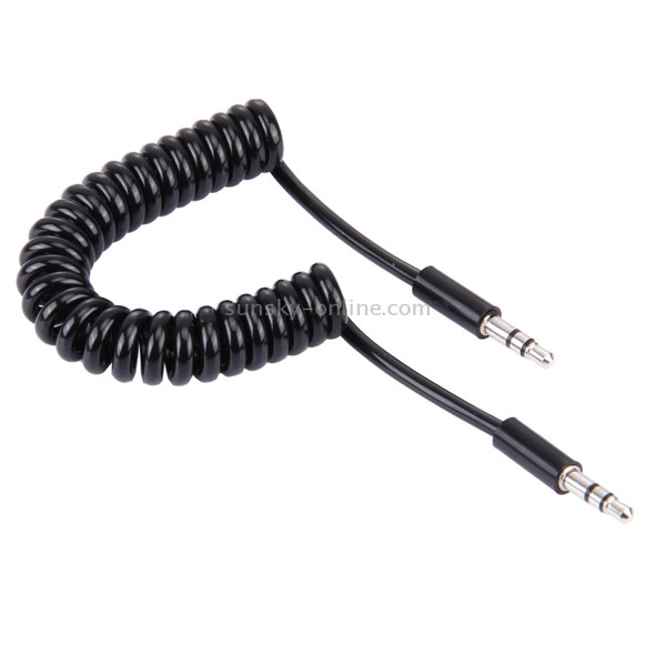 3.5mm Jack AUX Coiled Earphone Cable, Length: 15cm - 170cm(Black)