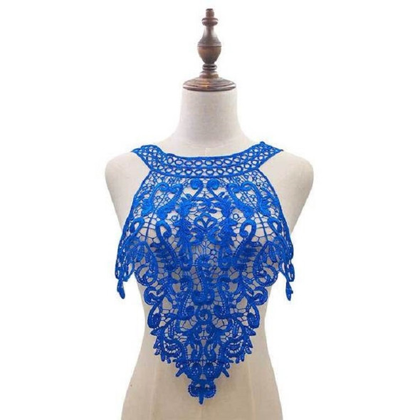 Blue Embroidered Lace Collar Flower Three-dimensional Hollow Fake Collar DIY Clothing Accessories