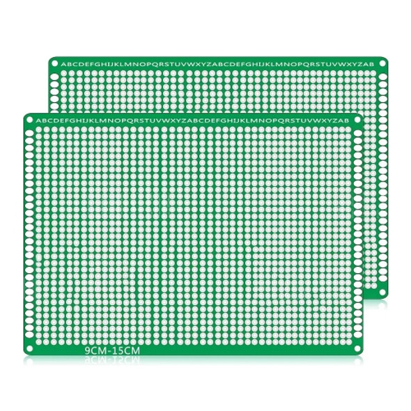 2 PCS LandaTianrui LDTR - WG032 / D4 Double-sided Glass Fibre Breadboard PCB Prototype Board, Size: 9 x 15cm