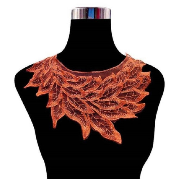 Lace Embroidered Collar Flower Fake Collar DIY Clothing Accessories, Size: 32 x 25cm(Caramel)