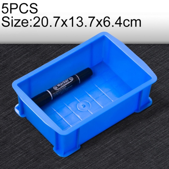 5 PCS Thick Multi-function Material Box Brand New Flat Plastic Parts Box Tool Box, Size: 20.7cm x 13.7cm x 6.4cm(Blue)